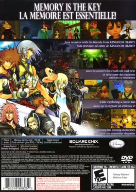 Kingdom Hearts - Re-Chain of Memories (Japan) box cover back